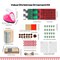111 Pieces Christmas Ornament Making Kit Including 3 Inch Embroidery Hoops, 5 Inch Squares Plaid Fabric and Pink Mini Heat Press for DIY Christmas Decoration